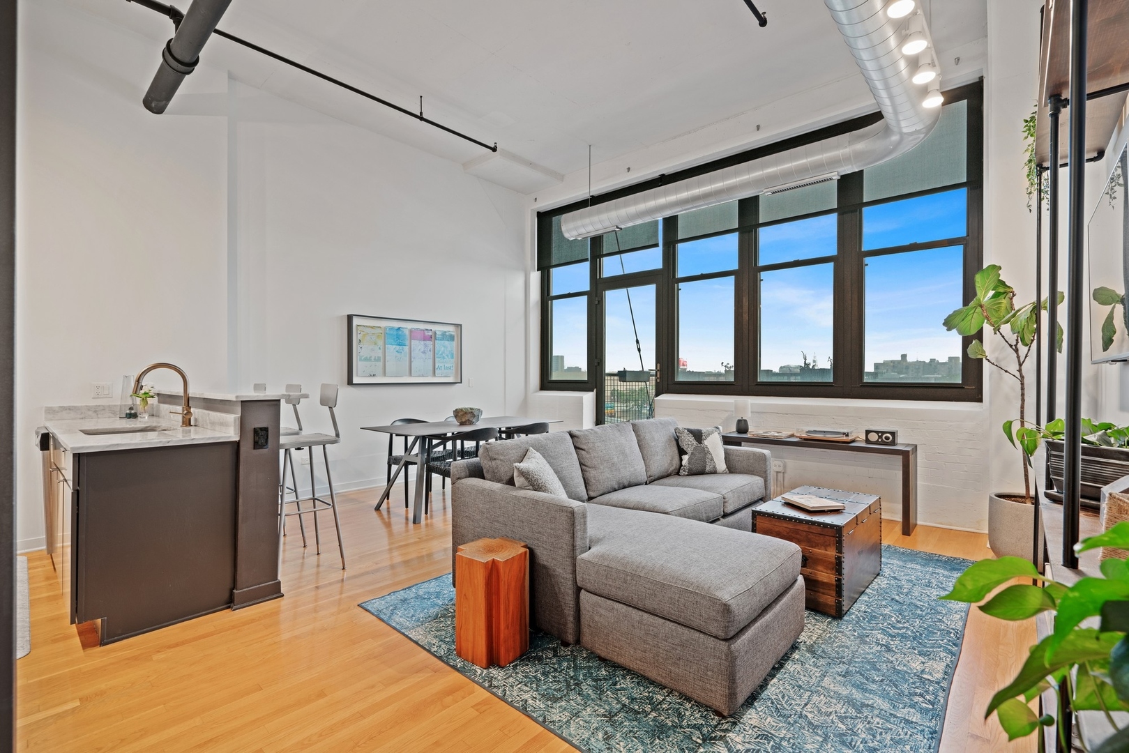 1224 West Van Buren Street, Unit 304 Chicago, IL 60607 - Photo 4 of 28 a living room with furniture a rug and a window
