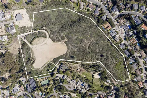 an aerial view of a house