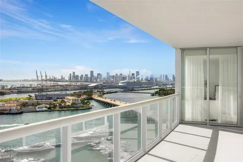 a view of a city from a balcony