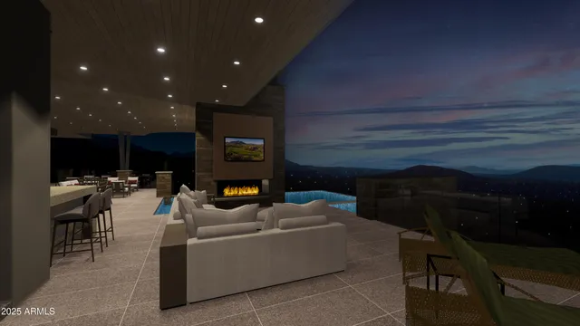 a view of an outdoor seating area