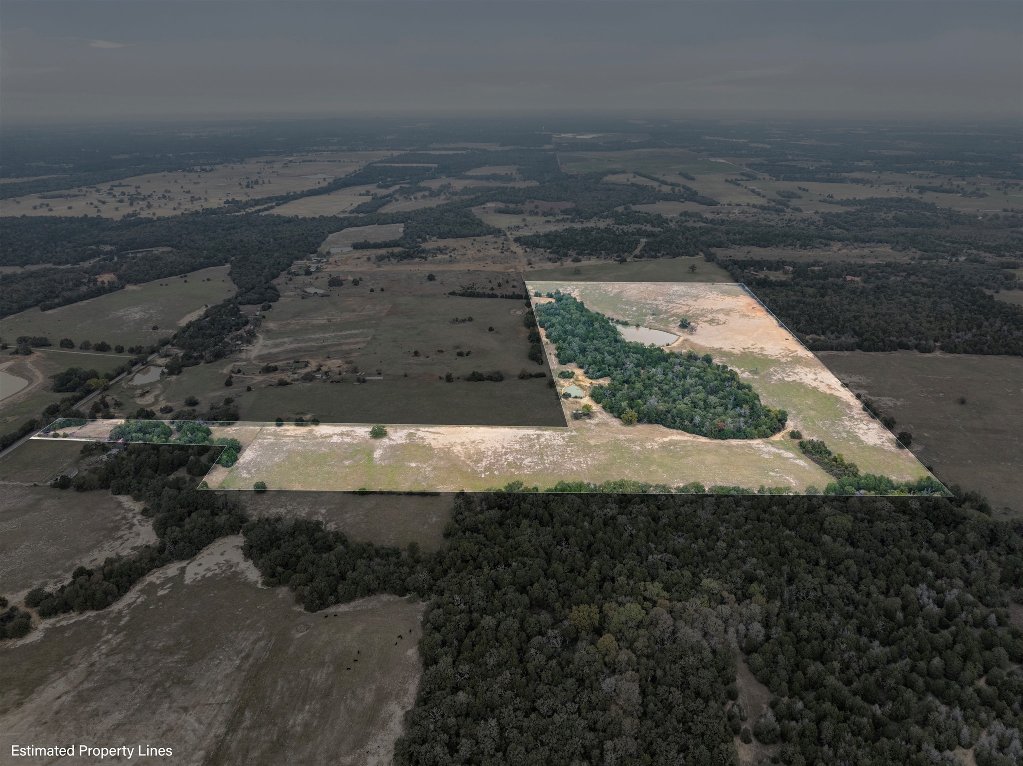0 Stockade Ranch Road Paige, TX 78659 - Photo 33 of 37 Aerial view of property's location with rural landscape