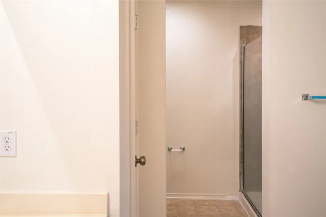 a view of small space with racks on the wall