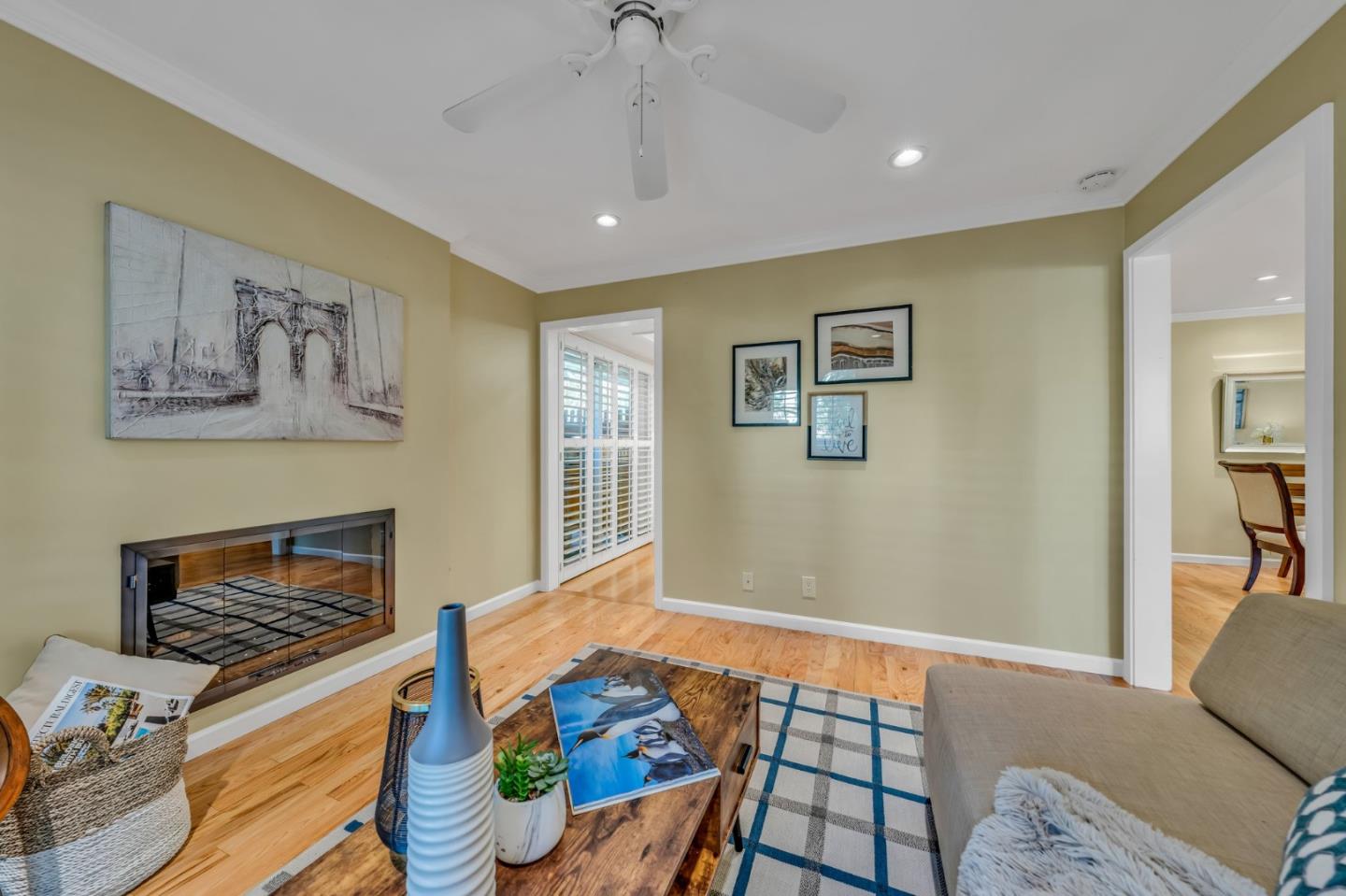 8 Los Altos Square Los Altos, CA 94022 - Photo 16 of 53 a bedroom with furniture and a fireplace