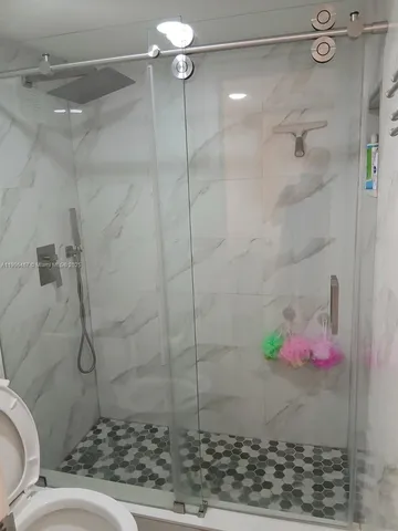a bathroom with a shower