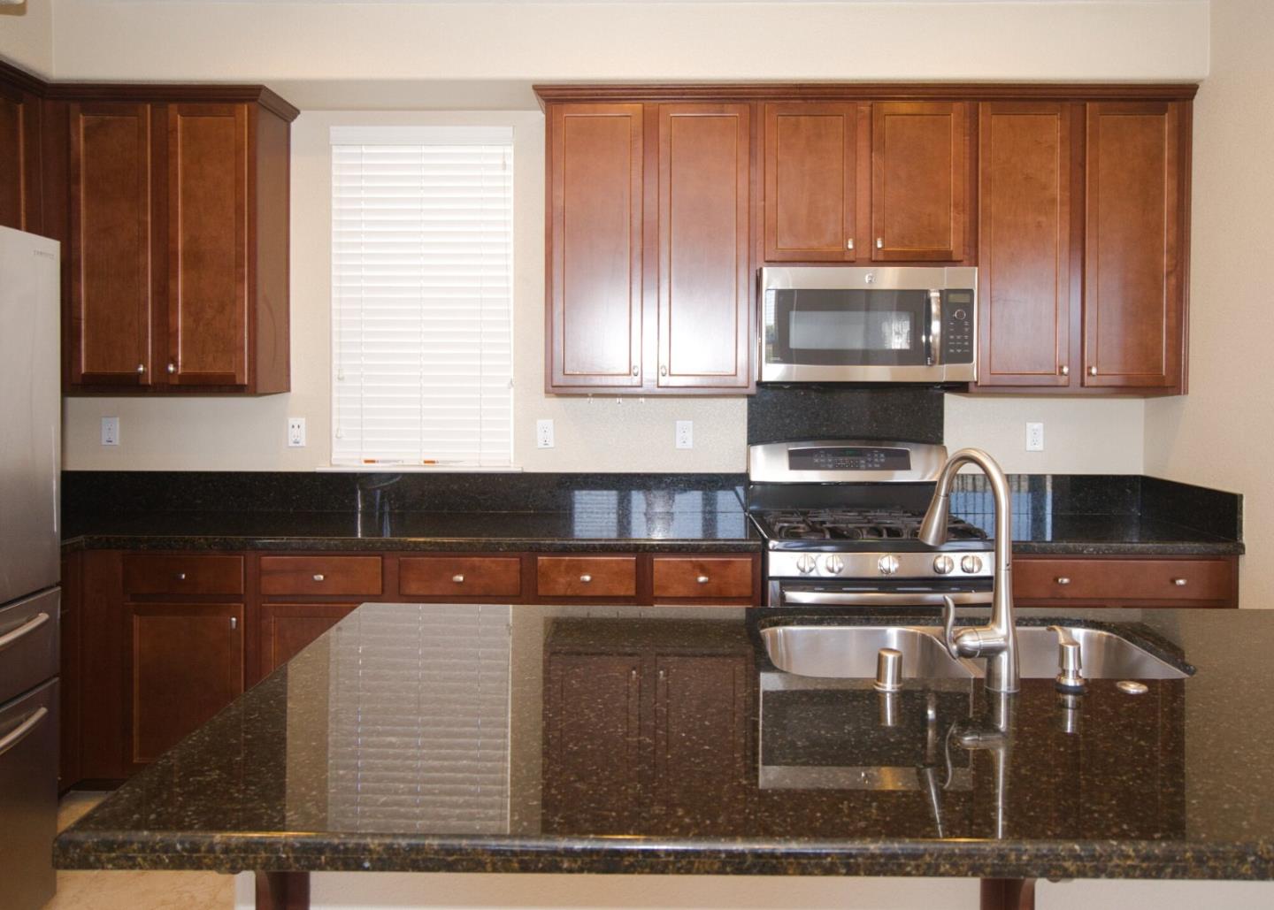 1579 Canal Street Milpitas, CA 95035 - Photo 10 of 36 a kitchen with stainless steel appliances granite countertop a stove a sink and a microwave