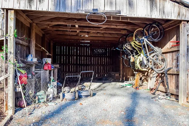 a view of a park with of swings and slides