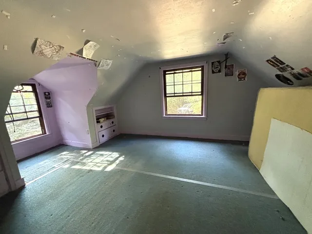 a view of backyard with green space