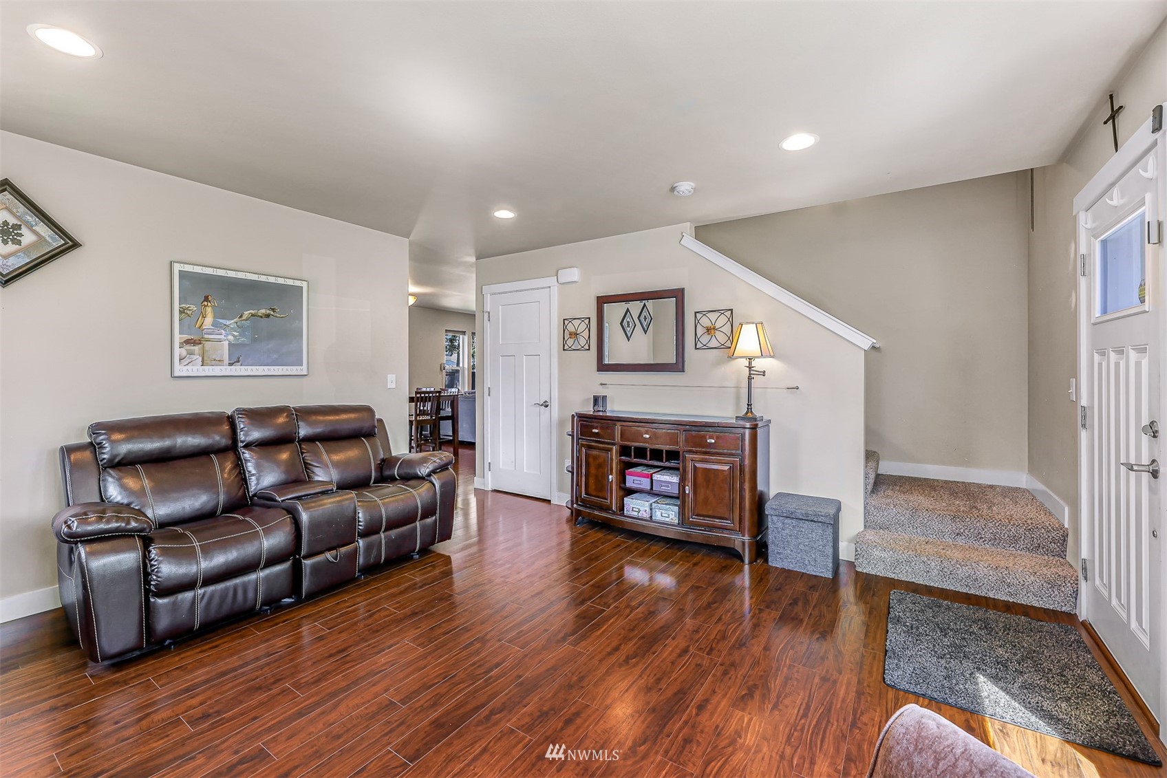4601 Hall Road Blaine, WA 98230 - Photo 6 of 39 a living room with furniture and a fireplace
