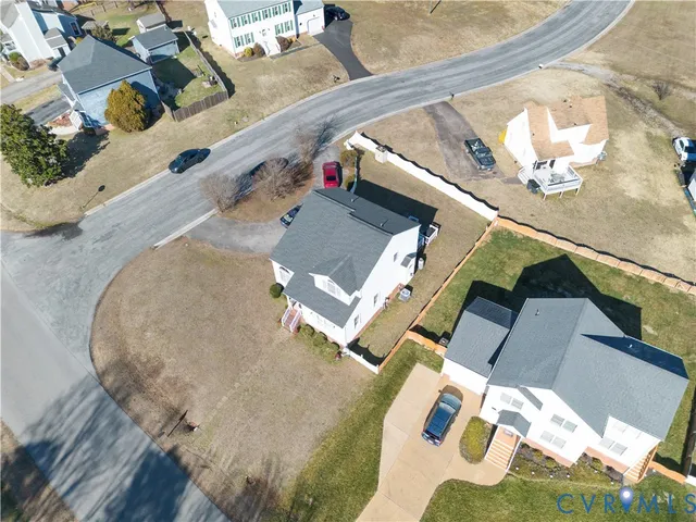 an aerial view of a house