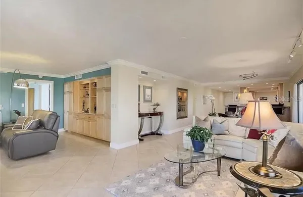 a view of balcony with furniture