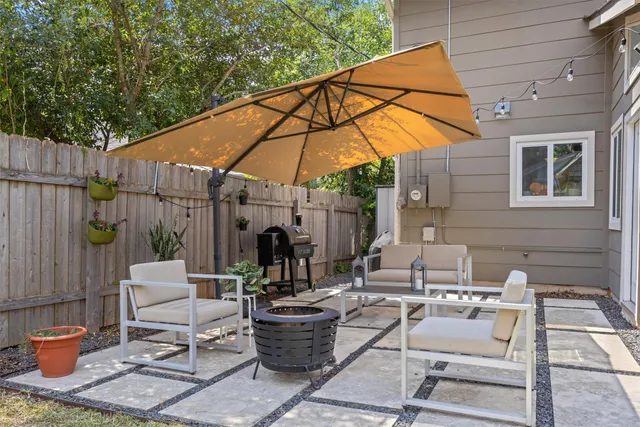 a house view with a garden space