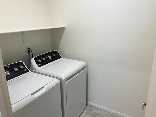 a view of room with racks