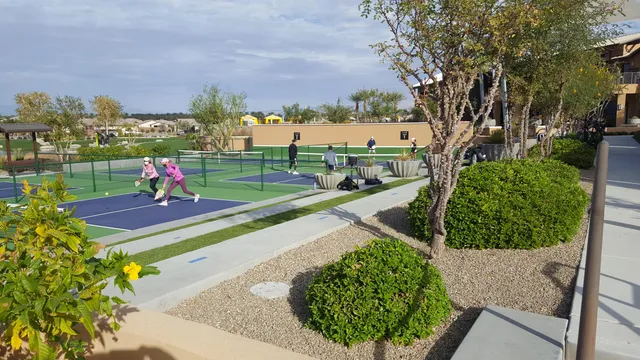 a tennis court that has tennis net