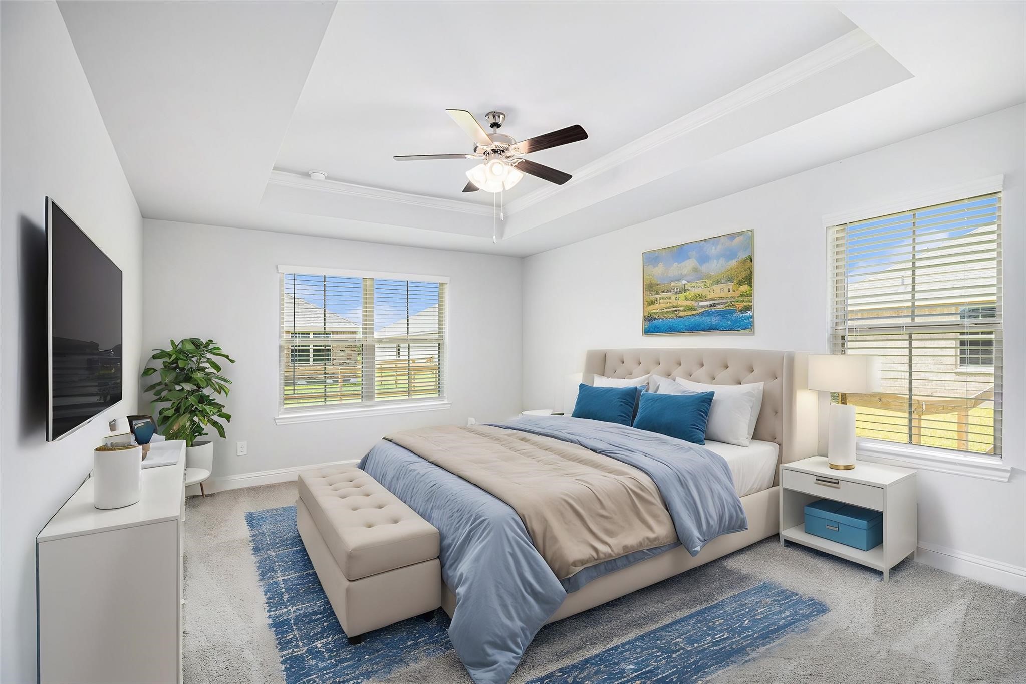 10 Greystone Court Angleton, TX 77515 - Photo 6 of 10 a bedroom with a large bed and a window