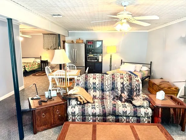 a living room with furniture