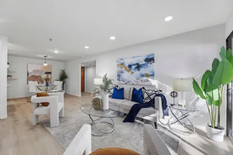 a living room with furniture