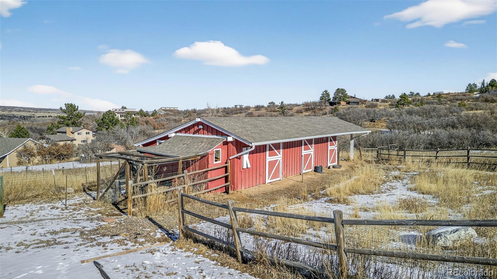 4205 West Parkridge Road Sedalia, CO 80135 - Photo 8 of 50 a view of a houses with sky view