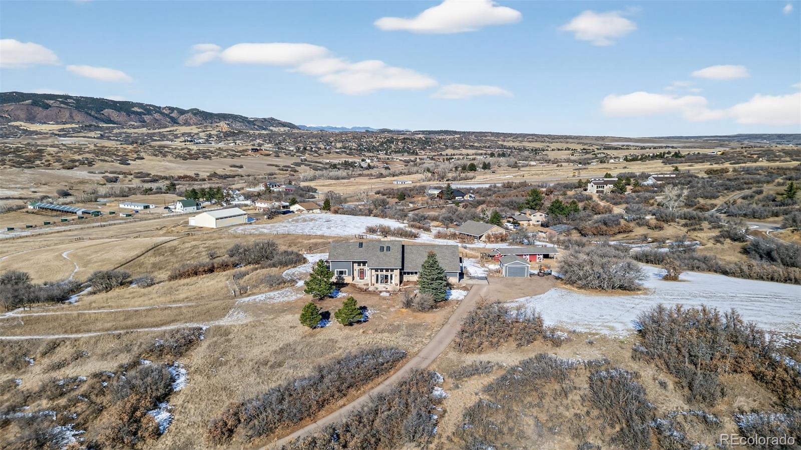 4205 West Parkridge Road Sedalia, CO 80135 - Photo 9 of 50 an aerial view of a city