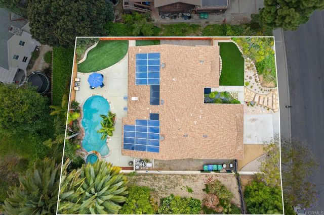 aerial view of a house