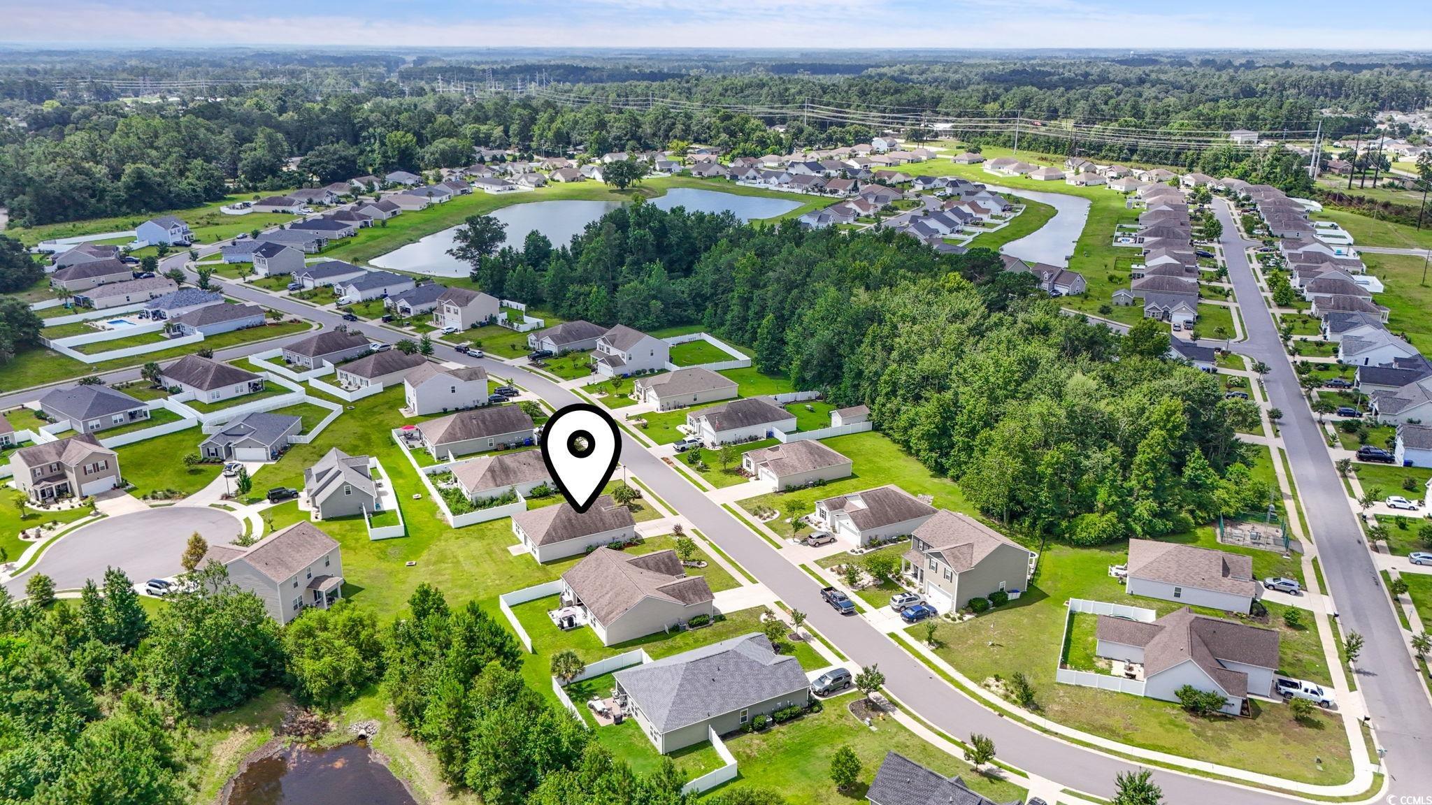 3151 Holly Loop Conway, SC 29527 - Photo 28 of 31 Aerial view of property and surrounding area featuring a nearby body of water and nearby suburban area