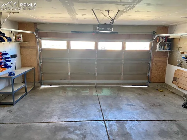 a view of a garage