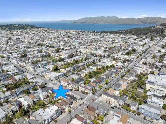 an aerial view of a city