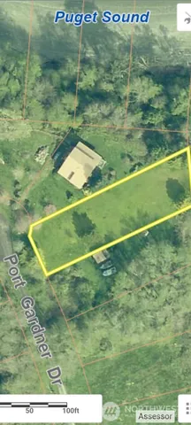 a view of lake with green space