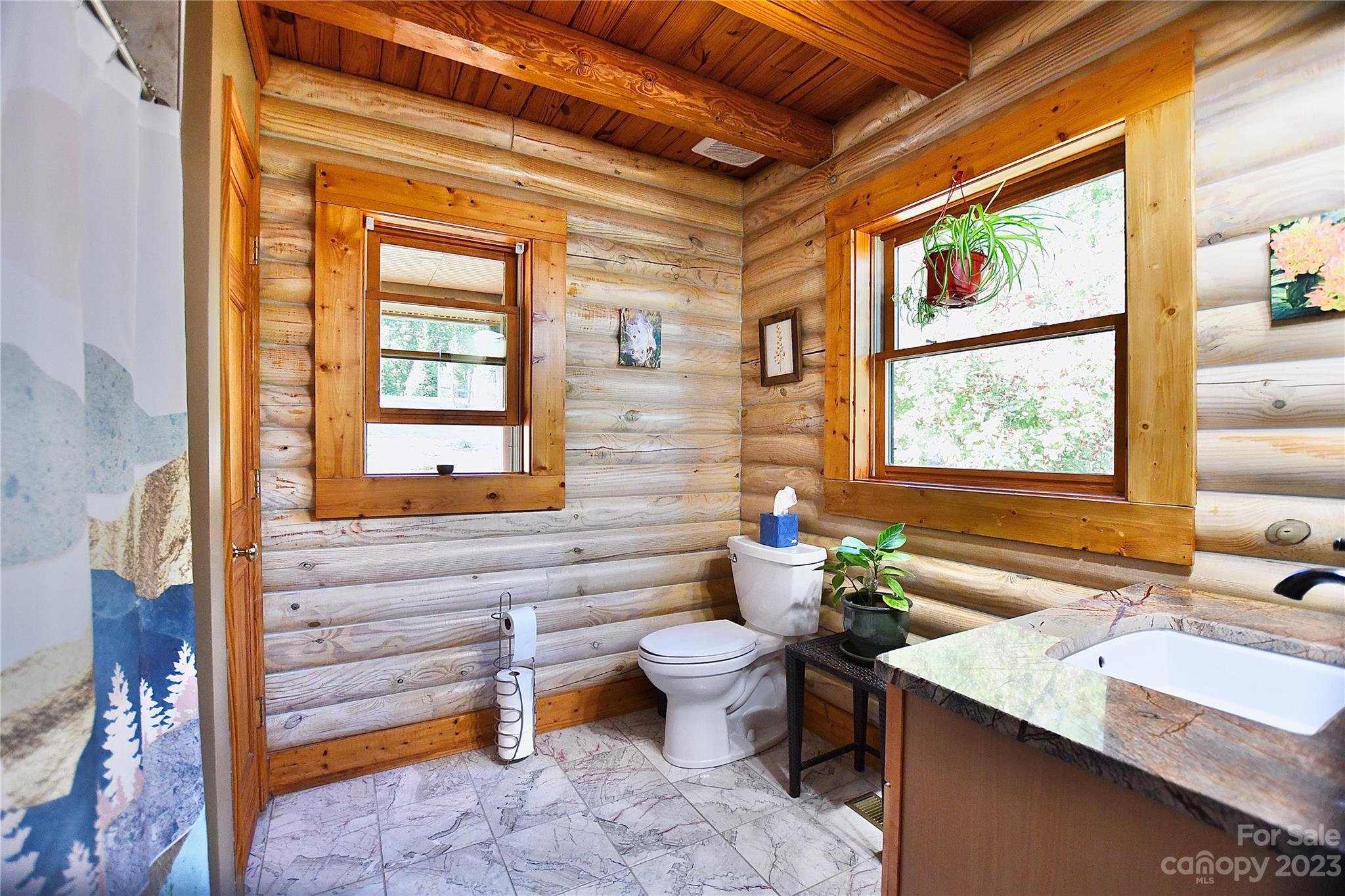 3703 Back Bluff Drive Morganton, NC 28655 - Photo 30 of 48 a bathroom with a granite countertop sink mirror and a toilet