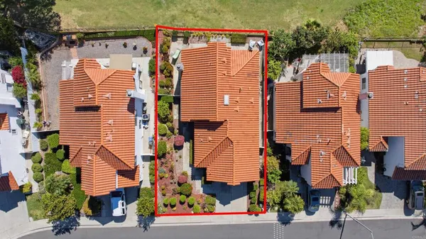an aerial view of a house
