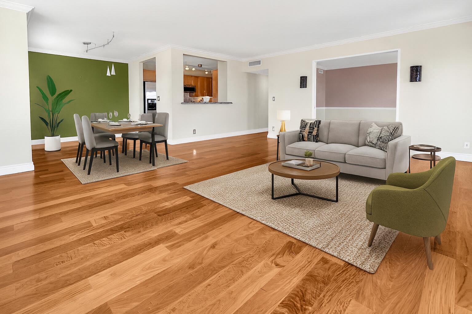 2500 East Las Olas Boulevard, Unit 802 Fort Lauderdale, FL 33301 - Photo 14 of 67 a living room with furniture and a wooden floor
