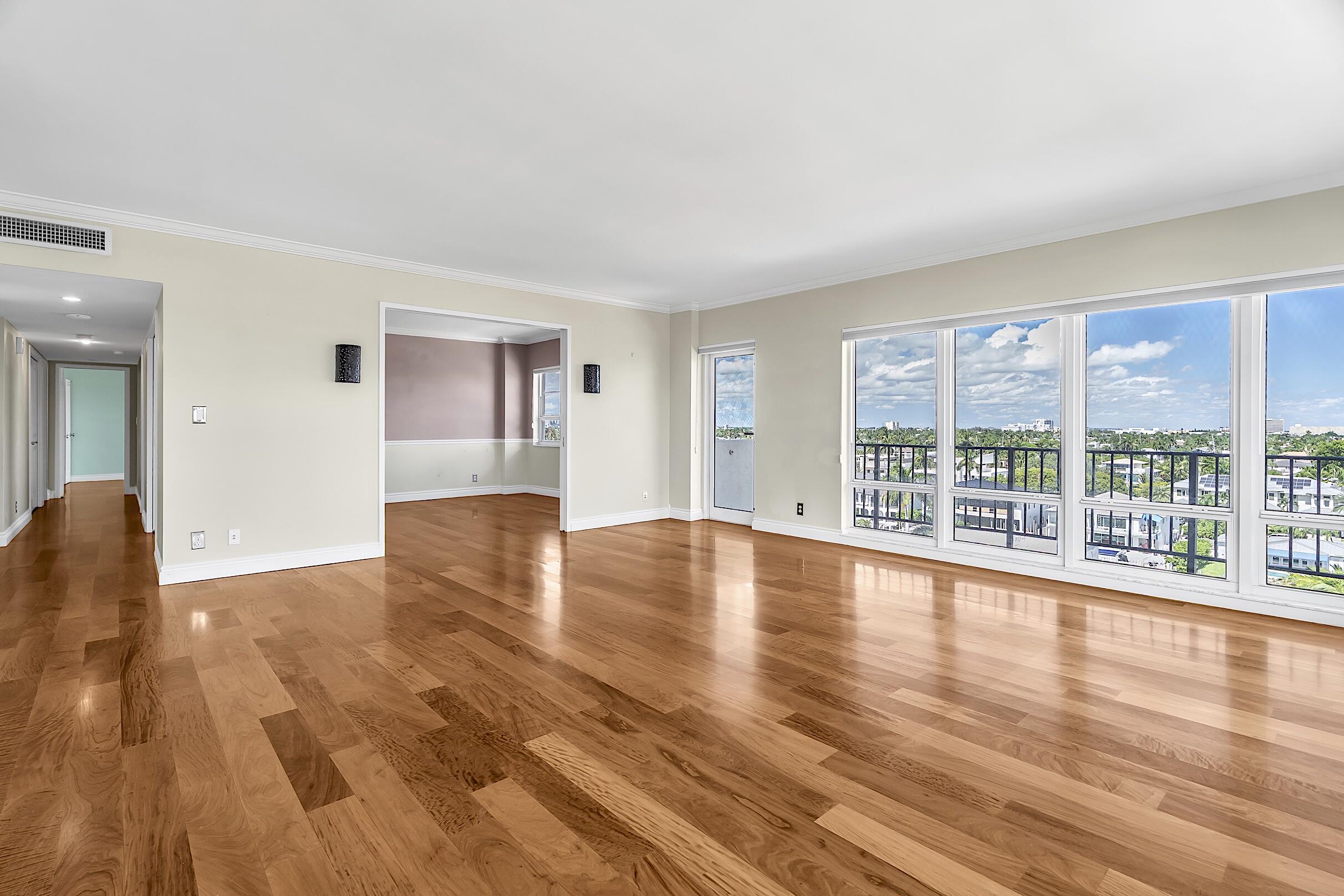 2500 East Las Olas Boulevard, Unit 802 Fort Lauderdale, FL 33301 - Photo 17 of 67 a view of empty room with wooden floor and fan