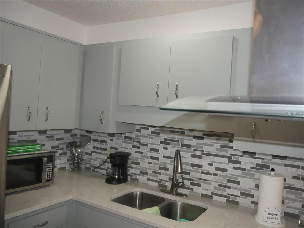 6165 Chesham Drive, Unit 5 New Port Richey, FL 34653 - Photo 7 of 35 a kitchen with a sink and cabinets