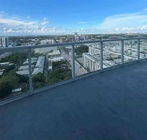 an aerial view of a balcony