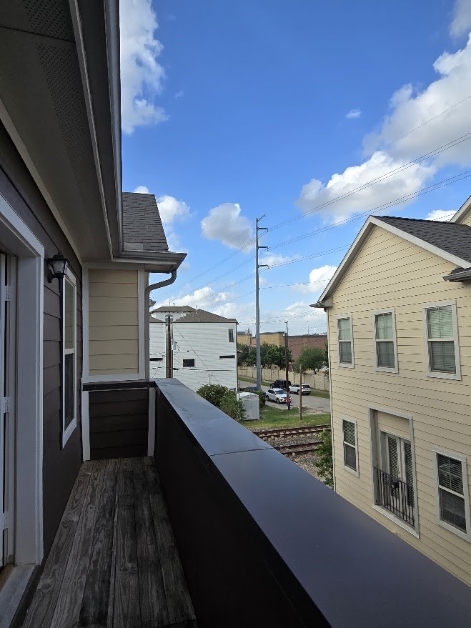 4109 Allen Street Houston, TX 77007 - Photo 28 of 42 Private balcony/terrace attached to the primary bedroom suite on the 3rd floor.