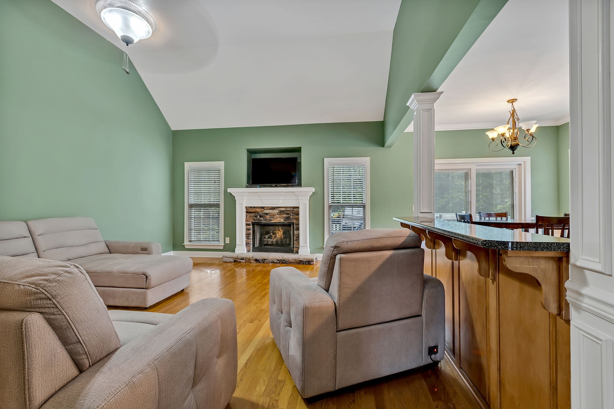 573 Summit Way Mount Juliet, TN 37122 - Photo 6 of 37 a living room with furniture and a fireplace
