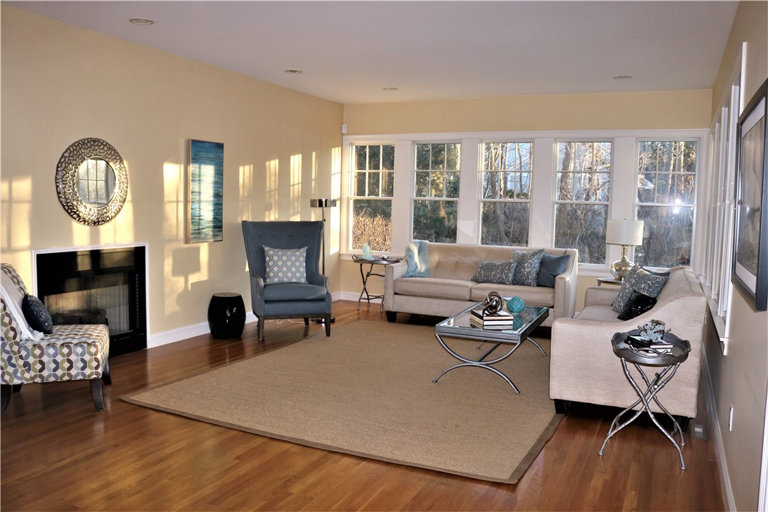 10 Oyster Point Warren, RI 02885 - Photo 6 of 26 Spacious Living Room with High Ceilings and Gas Firepace