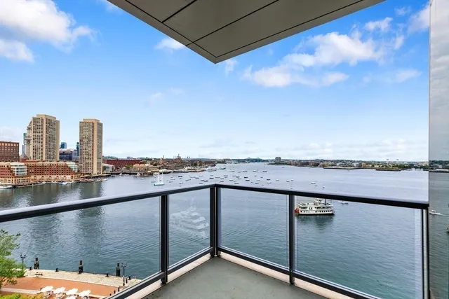 a view of a city from a balcony