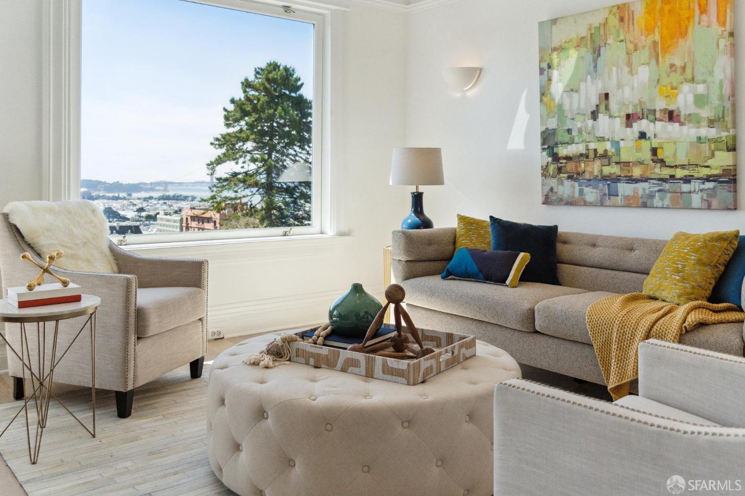 2421 Larkin Street San Francisco, CA 94109 - Photo 4 of 29 a living room with furniture and a large window
