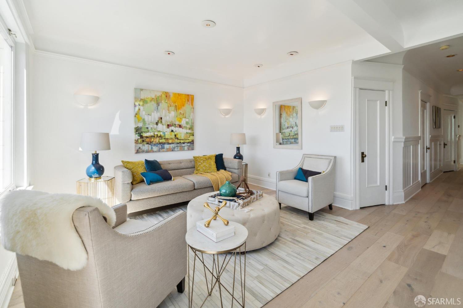 2421 Larkin Street San Francisco, CA 94109 - Photo 6 of 29 a living room with furniture and a wooden floor