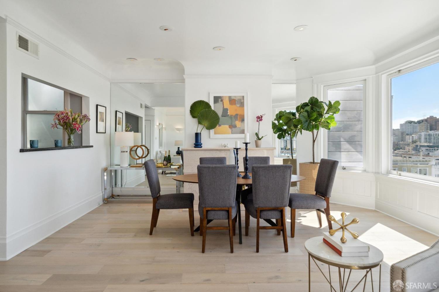 2421 Larkin Street San Francisco, CA 94109 - Photo 8 of 29 a view of a dining room with furniture window and outside view