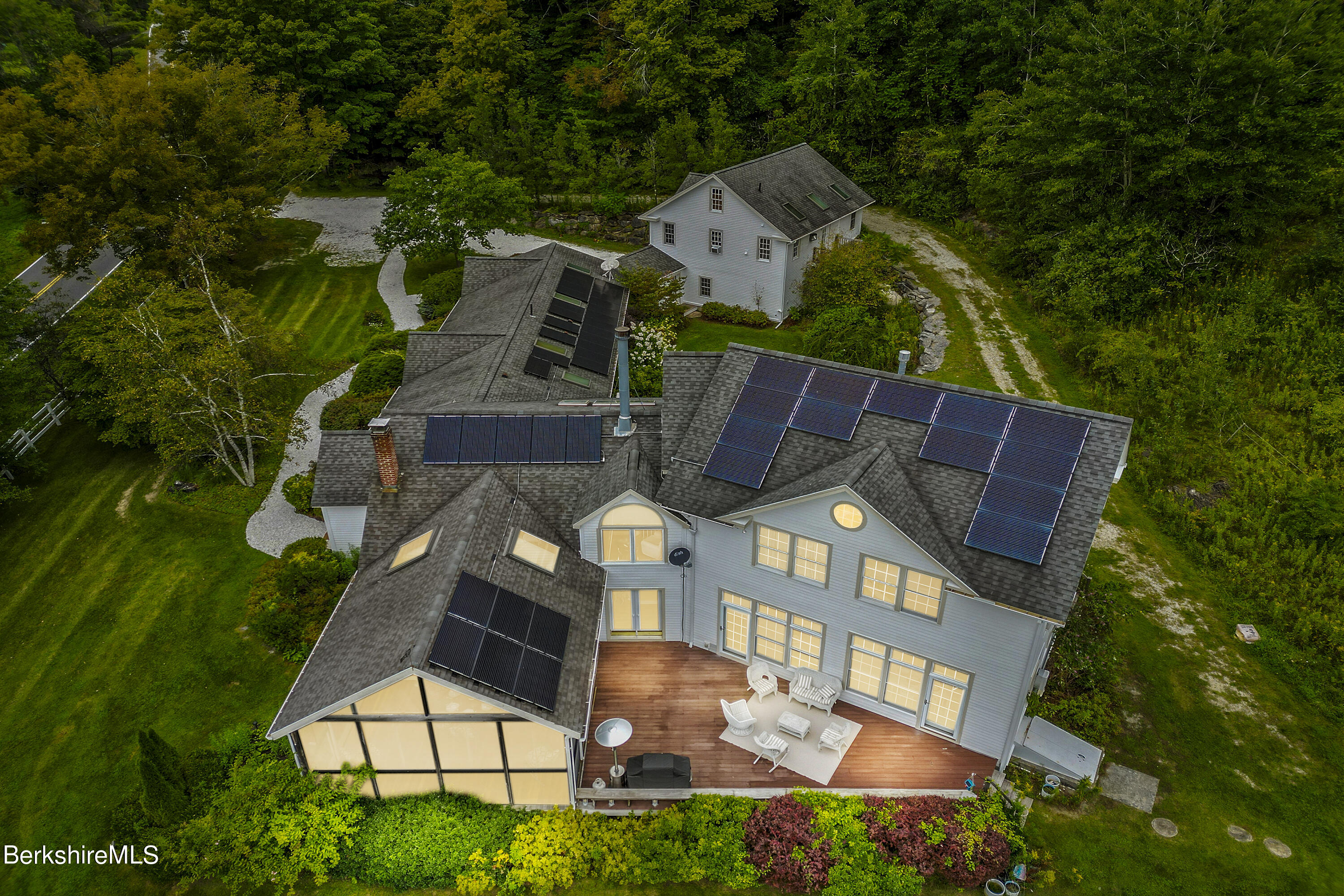 248 E Road Alford, MA 01266 - Photo 42 of 43 an aerial view of a house with garden space and street view