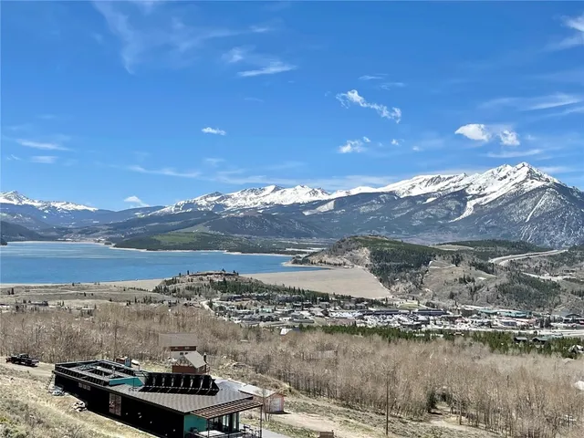 a view of a lake with a mountain
