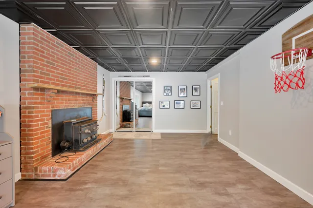 a view of backyard with green space