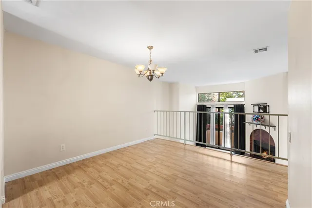 a view of a livingroom with a chandelier