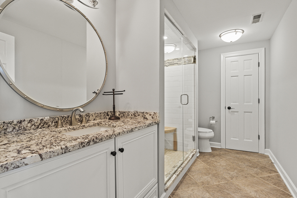 36W669 Crane Road St. Charles, IL 60174 - Photo 48 of 62 a bathroom with a granite countertop sink and a mirror