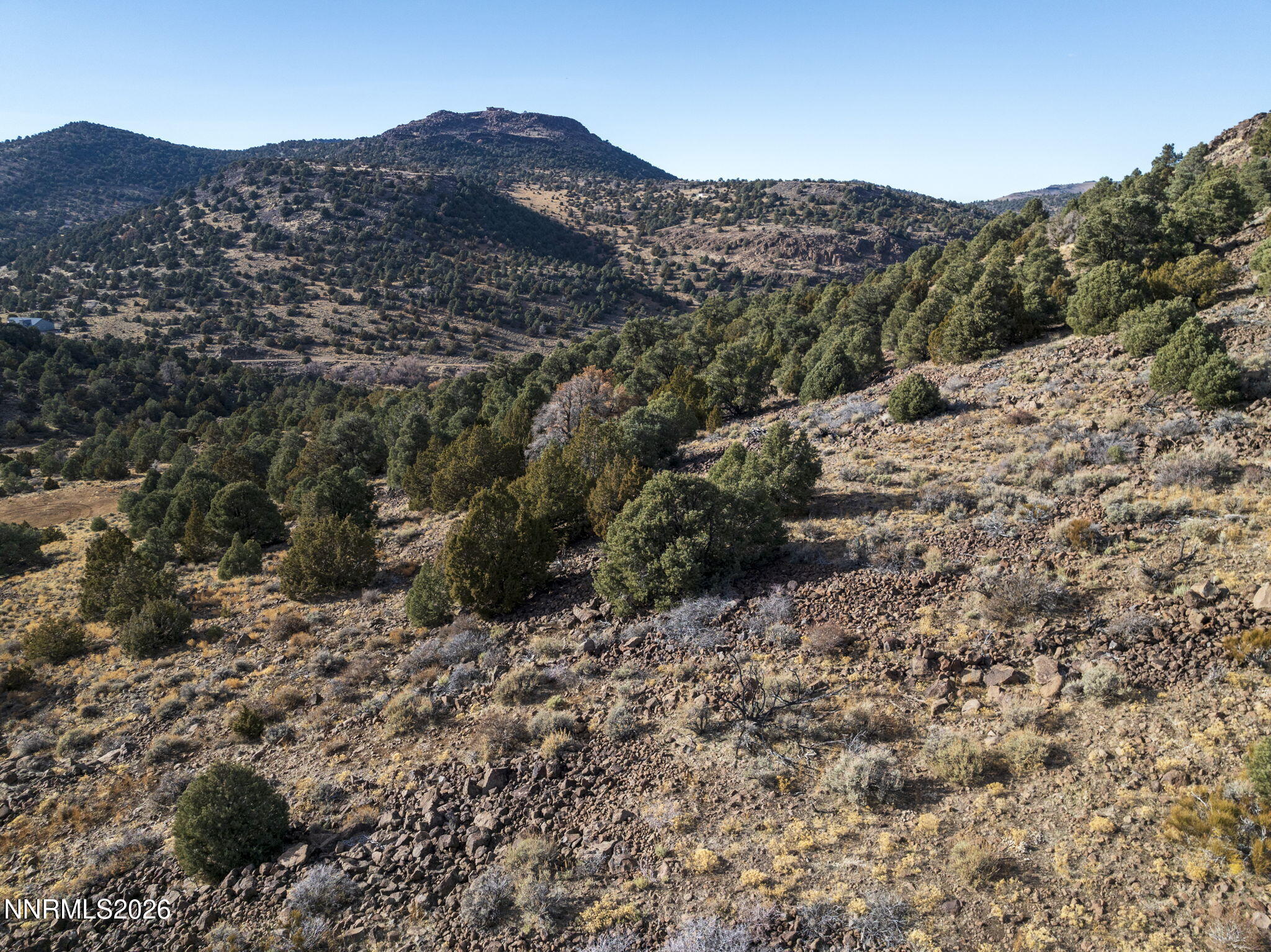 2690 Goldfield Road, Unit PARCEL IS BORDERED BY GOLDFIELD ON SOUTH AND EAST Reno, NV 89521 - Photo 28 of 30 a view of a dry yard with mountains in the background