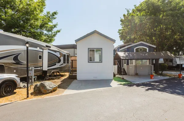 a view of a house with a patio
