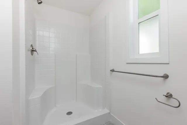 a bathroom with a shower