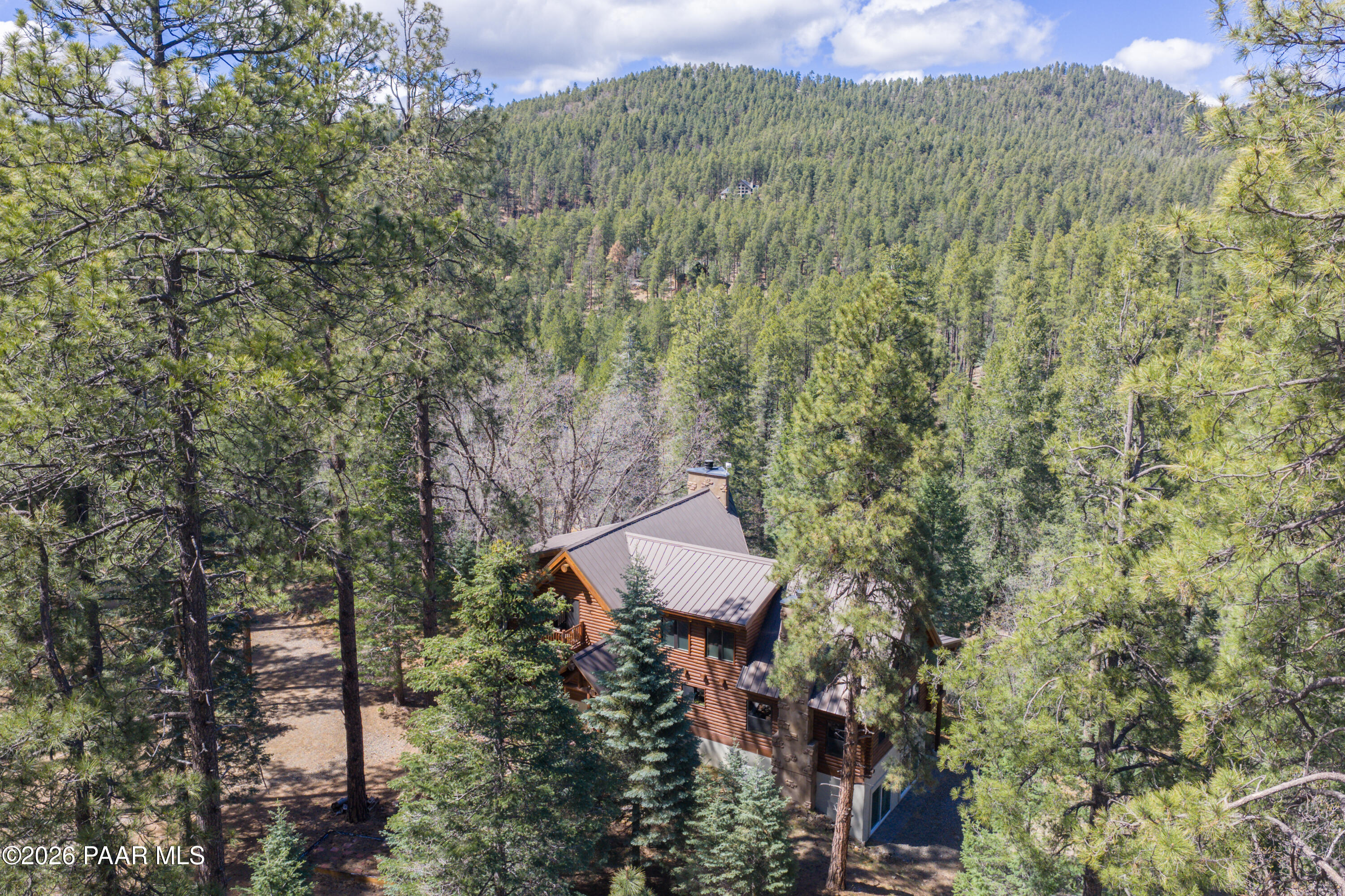 8105 South Comstock Mine Road Prescott, AZ 86303 - Photo 52 of 61 a view of a forest with a building in front of it