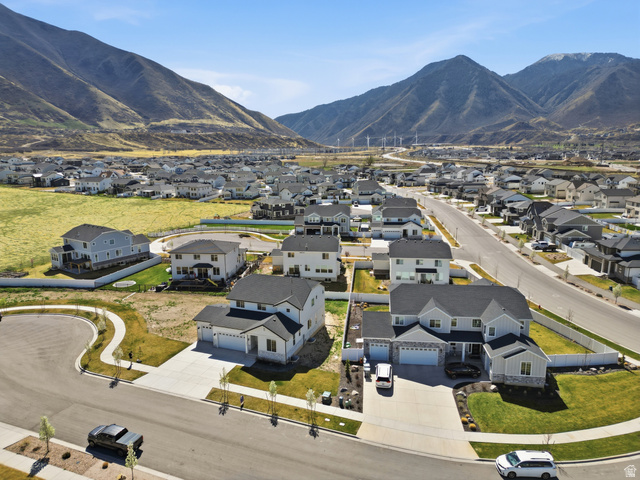 1353 Mapleton Hts Court Mapleton, UT 84664 - Photo 47 of 50 Aerial perspective of suburban area featuring a mountainous background